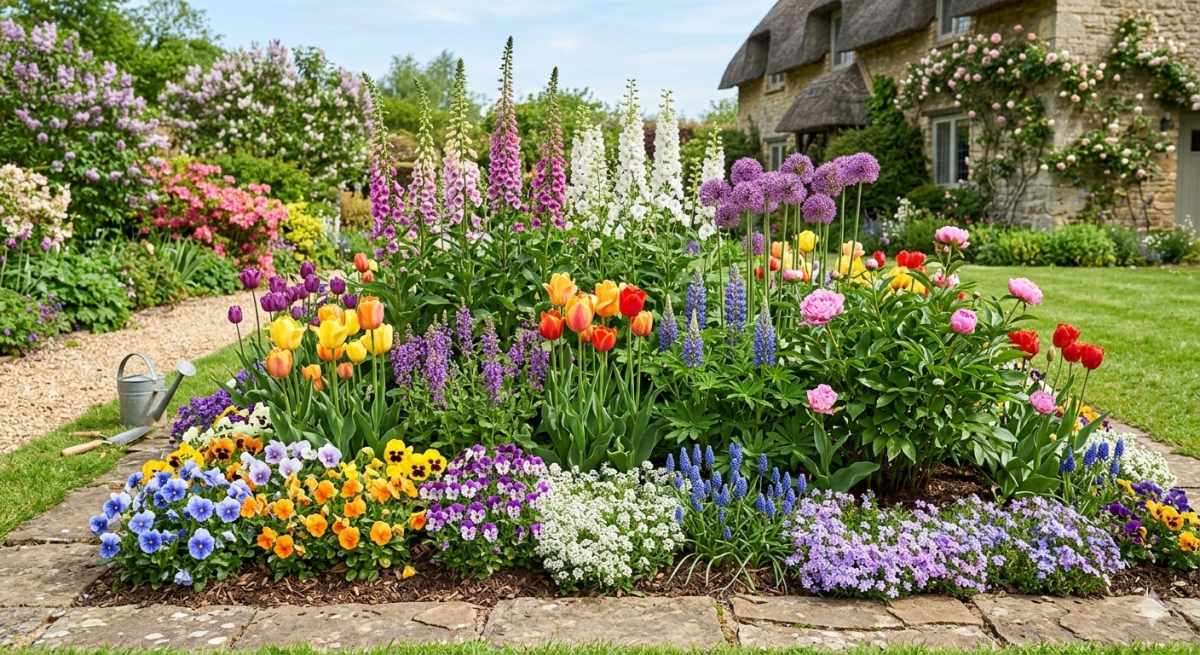 26 Beautiful Spring Flower Bed Ideas for Your Garden - Homestead Gardener