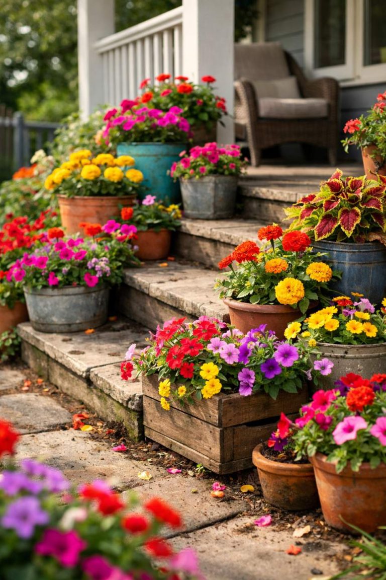 front porch flower pots