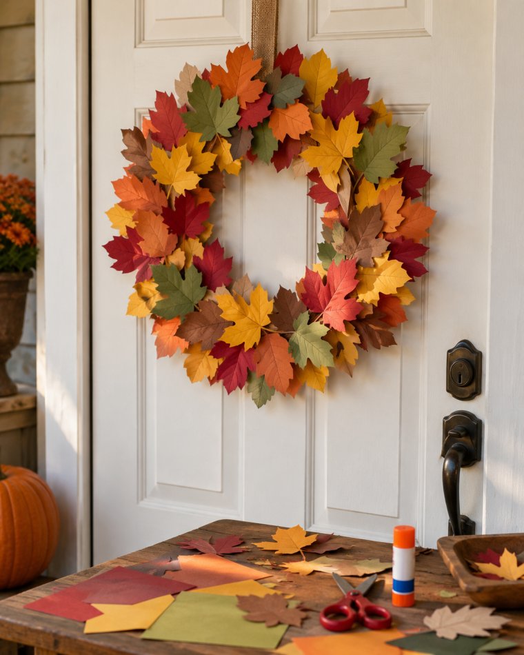 Paper Leaf Wreath